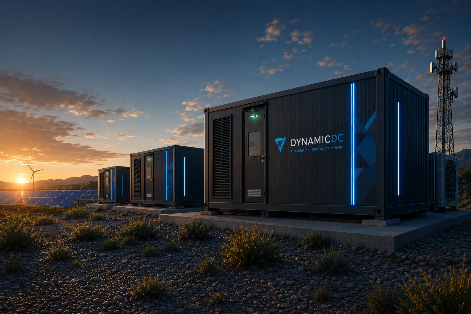 DynamicDC branded regional compute deployment alongside solar and wind energy